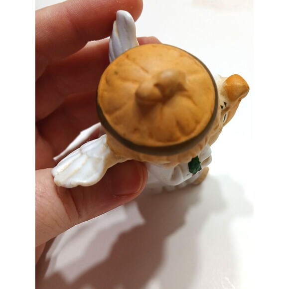 Homco Vintage Angel With Harp Holly Berries 4 Inches Tall Christmas Innocence - Picture 8 of 9